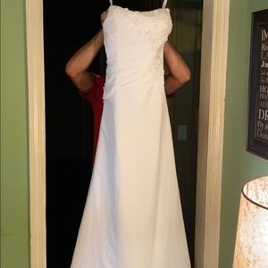 Laced top wedding dress